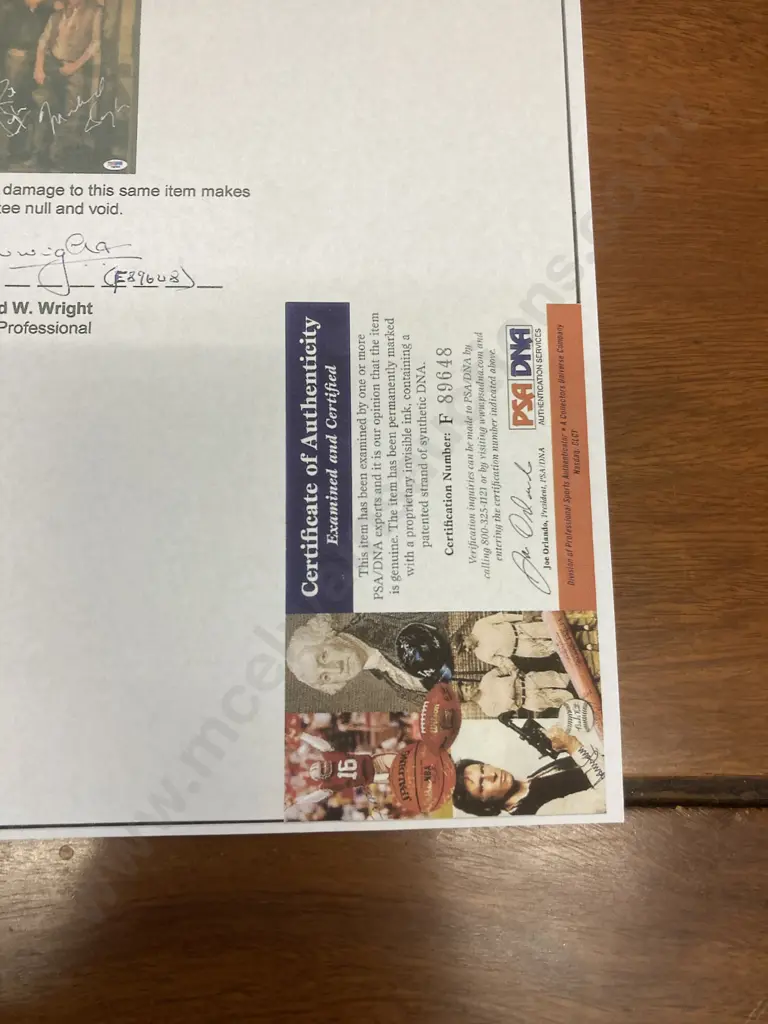 Kirk Douglas and Michael Douglas Signed 25 x 20cm Colour Photo With Authentication PSA/DNA F89648 Image 1++